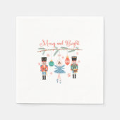 Frohe und helle Nutcracker Ballett Weihnachten Serviette (Vorderseite)