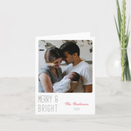 Frohe und helle personalisierte Foto Weihnachtskar Dankeskarte