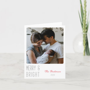 Frohe und helle personalisierte Foto Weihnachtskar Dankeskarte