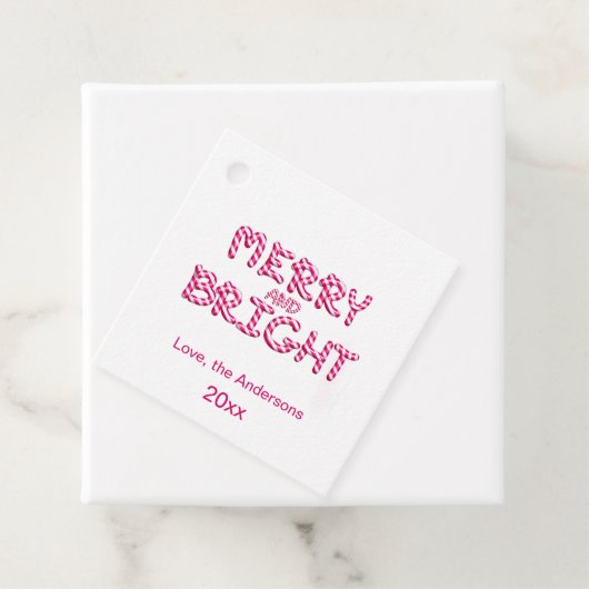 Frohe und helle Red Candy Cane Weihnachten Geschenkanhänger (Beispiel)