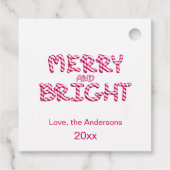 Frohe und helle Red Candy Cane Weihnachten Geschenkanhänger (Rückseite)