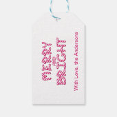 Frohe und helle Red Candy Cane Weihnachten Geschenkanhänger (Rückseite)