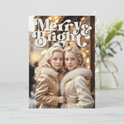 Frohe und helle Retro Foto Weihnachten (Stehend Vorderseite)