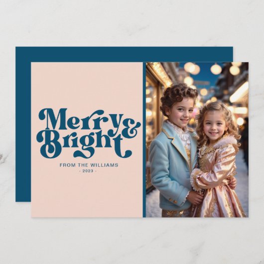 Frohe und helle Retro Foto Weihnachten (Vorne/Hinten)