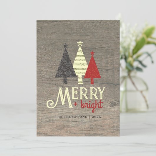 Frohe und helle Retro Weihnachten (Stehend Vorderseite)