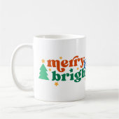 Frohe und helle Retro Weihnachten Kaffeetasse (Links)