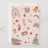 Frohe und helle Retro Weihnachtsfeier Einladung (Rückseite)