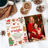 Frohe und helle Retro Weihnachtsfeier Einladung