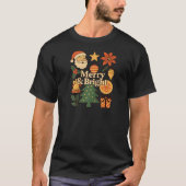 Frohe und helle Retro Weihnachtsmatching-Familie X T-Shirt (Vorderseite)