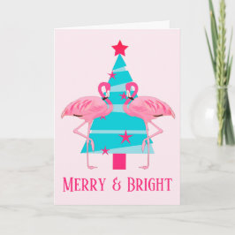 Frohe und helle rosa Flamingo Beach Weihnachten