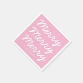 Frohe und helle rosa Weihnachten Serviette (Ecke)