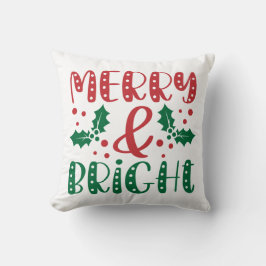 Frohe und helle Rot und Grün Heilige Weihnachten Kissen