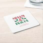 Frohe und helle Rot und Grün Heilige Weihnachten Rechteckiger Pappuntersetzer (angewinkelt)