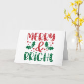 Frohe und helle rote grüne Feiertage Weihnachten Karte (Gelbe Blume)