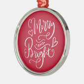 Frohe und helle rote Weihnachten Ornament Aus Metall (Links)