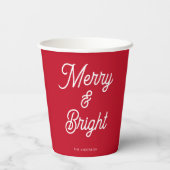 Frohe und helle rote Weihnachten Pappbecher (Rückseite)