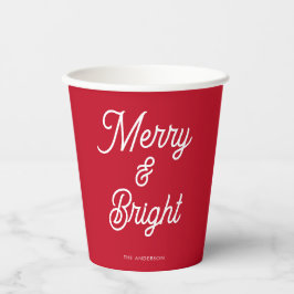 Frohe und helle rote Weihnachten Pappbecher