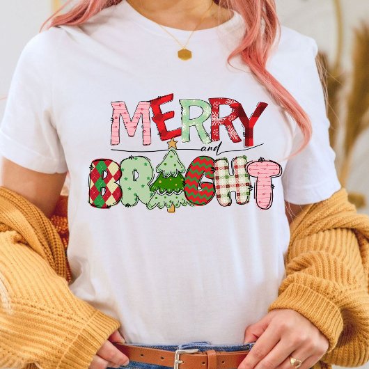 Frohe und helle rote Weihnachten T-Shirt