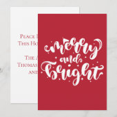 Frohe und helle rote Weihnachtskarte Feiertagskarte (Vorne/Hinten)