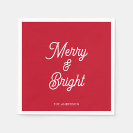 Frohe und helle rote Weihnachtszeitung Serviette