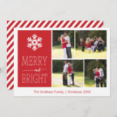 Frohe und helle Schneeflocke Weihnachten 4 Fotokar (Vorne/Hinten)