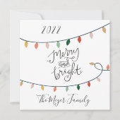 Frohe und helle Script Weihnachten Lichter 3 Foto (Vorderseite)