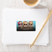 Frohe und helle Script Weihnachten-Rücksendeadress Adressaufkleber (Insitu)