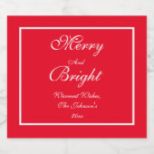 Frohe und helle Skripte rustikale Red Christmas Bierflaschenetikett (Einzelnes Label)