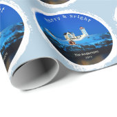 Frohe und helle Snowy Nubble Leuchtturm Weihnachte Geschenkpapier (Rolleneckpunkt)