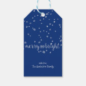 Frohe und helle Sterne Weihnachtsfeiertagsgeschenk Geschenkanhänger (Vorderseite)