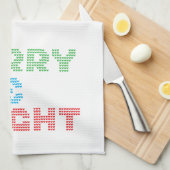 Frohe und helle Typografie Weihnachten Geschirrtuch (Viertel Falte)