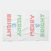 Frohe und helle Typografie Weihnachten Geschirrtuch (Horizontal)