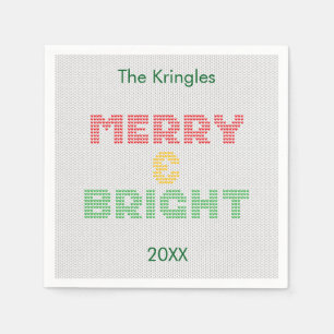 Frohe und helle Typografie Weihnachtssüßer Serviette