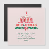 Frohe und helle Weihnachten 2023 Elegantes Rotes R Magnetkarte (Vorne/Hinten)