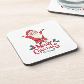 Frohe und helle Weihnachten 2023 Familienurlaub Getränkeuntersetzer (Linke Seite)