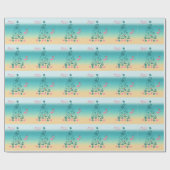 Frohe und helle Weihnachten am Strand Geschenkpapier (Flach)