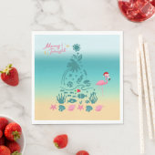 Frohe und helle Weihnachten am Strand Serviette (Beispiel)