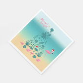 Frohe und helle Weihnachten am Strand Serviette (Ecke)