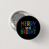 Frohe und helle Weihnachten Button (Vorne & Hinten)