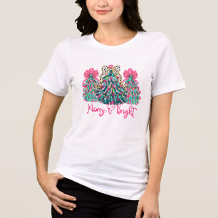 Frohe und helle Weihnachten Feiertag Tri-Blend Shirt