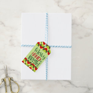 Frohe und helle Weihnachten Geschenkanhänger