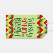 Frohe und helle Weihnachten Geschenkanhänger (Vorderseite (Horizontal))