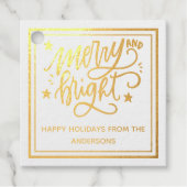 Frohe und helle Weihnachten Geschenkanhänger (Vorderseite)