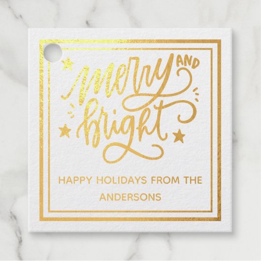 Frohe und helle Weihnachten Geschenkanhänger (Vorderseite)