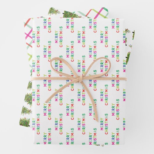 Frohe und helle Weihnachten Geschenkpapier Set (Beispiel)