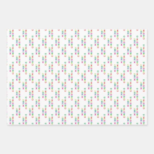 Frohe und helle Weihnachten Geschenkpapier Set (Vorderseite)