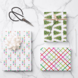 Frohe und helle Weihnachten Geschenkpapier Set