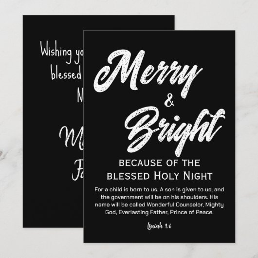 Frohe und helle Weihnachten Gold Beige Script Blac (Vorne/Hinten)