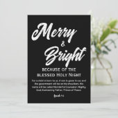 Frohe und helle Weihnachten Gold Beige Script Blac (Stehend Vorderseite)