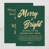 Frohe und helle Weihnachten Gold Beige Script Gree (Vorne/Hinten)